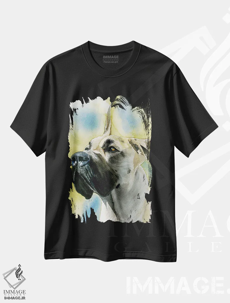 تیشرت مشکی طرح دار دویچه داگه، هنر فاخر معاصر اثر جودیت استاین | immage.ir