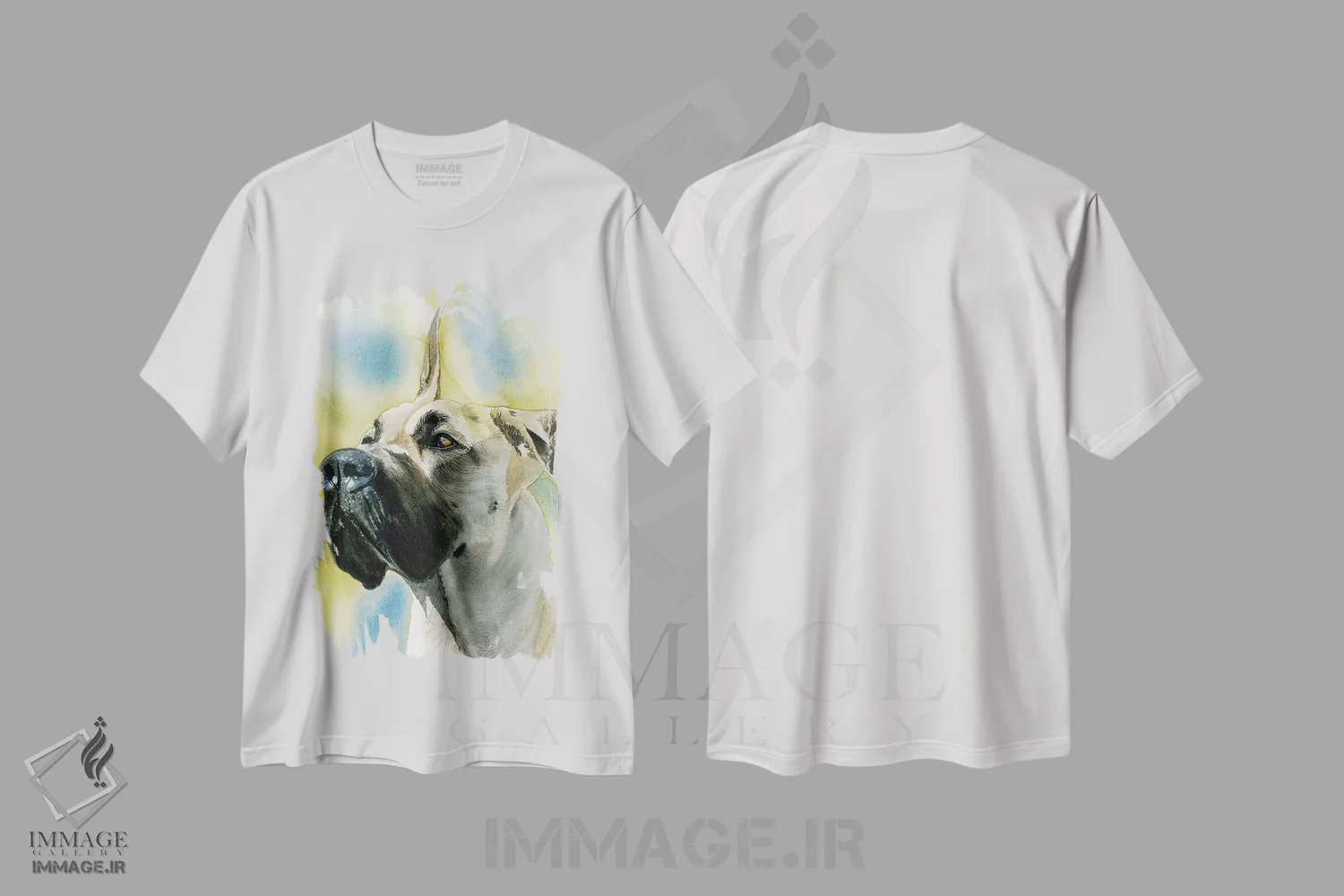 تیشرت سفید طرح دار دویچه داگه، هنر فاخر معاصر اثر جودیت استاین | فروشگاه ایماژ