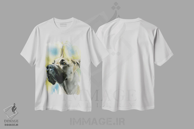 تیشرت سفید طرح دار دویچه داگه، هنر فاخر معاصر اثر جودیت استاین | فروشگاه ایماژ