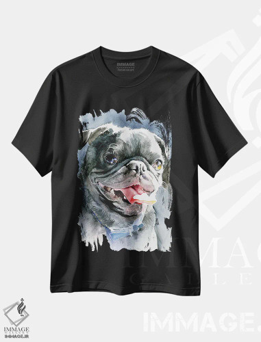 تیشرت مشکی طرح دار بعدازظهر سگ ها، هنر فاخر معاصر اثر جودیت استاین | فروشگاه ایماژ