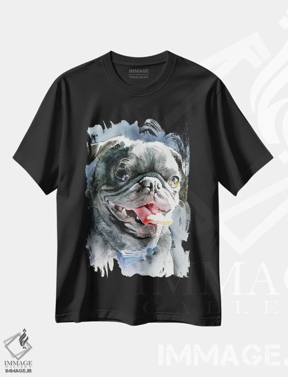 تیشرت مشکی طرح دار بعدازظهر سگ ها، هنر فاخر معاصر اثر جودیت استاین | فروشگاه ایماژ