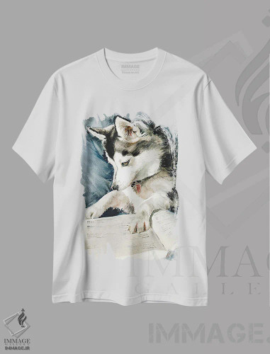 تیشرت سفید طرح دار گوش دار، هنر فاخر معاصر اثر جودیت استاین | فروشگاه ایماژ