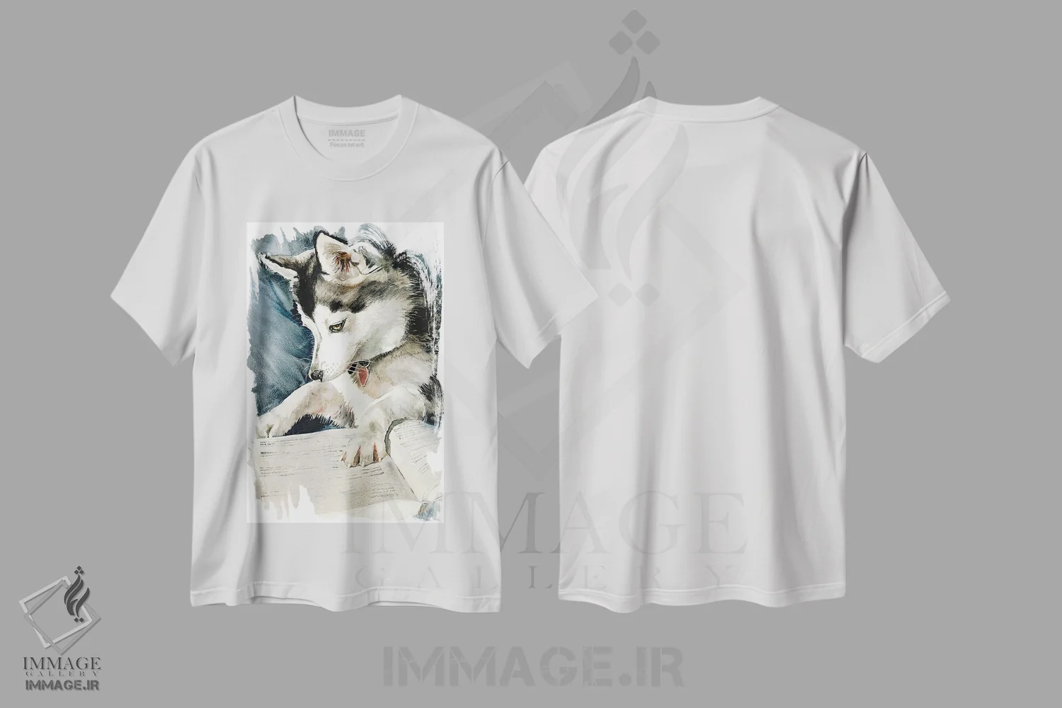 تیشرت سفید طرح دار بعدازظهر سگ ها، هنر فاخر معاصر اثر جودیت استاین | immage.ir