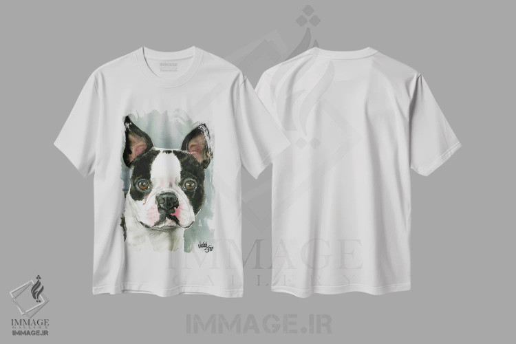 تیشرت سفید طرح دار آقای آمریکایی، هنر فاخر معاصر اثر جودیت استاین | فروشگاه ایماژ