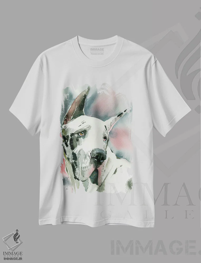 تیشرت سفید طرح دار عشق هارلکوئین، هنر فاخر معاصر اثر جودیت استاین | فروشگاه ایماژ