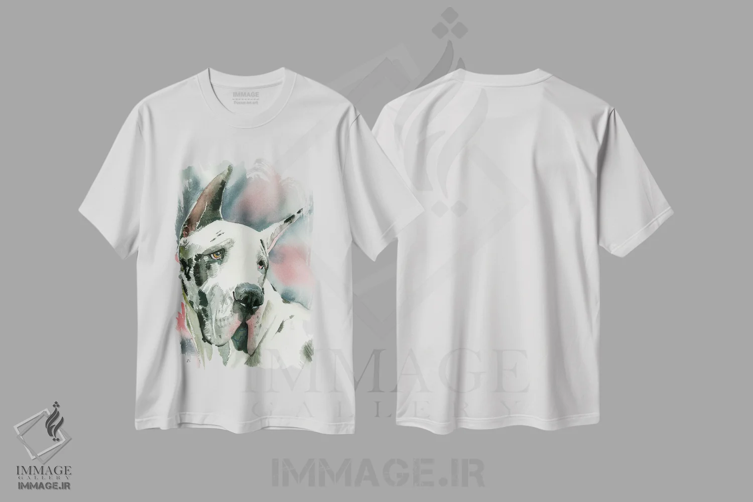 تیشرت سفید طرح دار عشق هارلکوئین، هنر فاخر معاصر اثر جودیت استاین | فروشگاه ایماژ