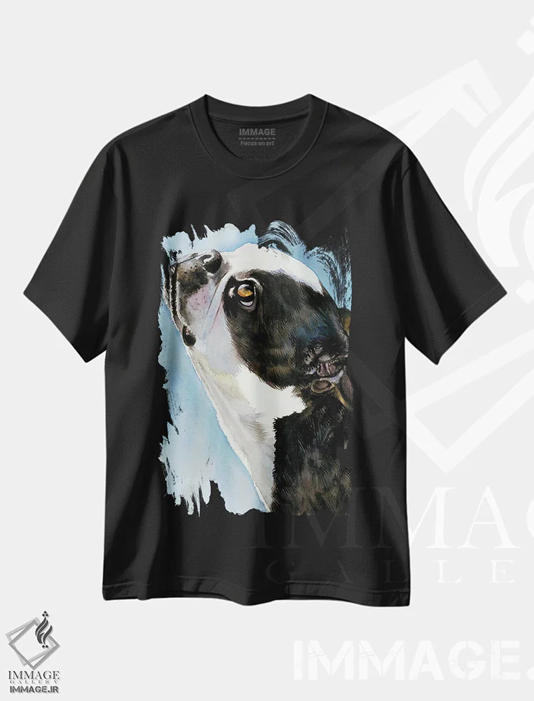 تیشرت مشکی طرح دار یک نگاه به تو، هنر فاخر معاصر اثر جودیت استاین | فروشگاه ایماژ