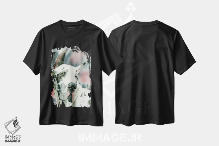 تیشرت مشکی طرح دار عشق هارلکوئین، هنر فاخر معاصر اثر جودیت استاین | immage.ir