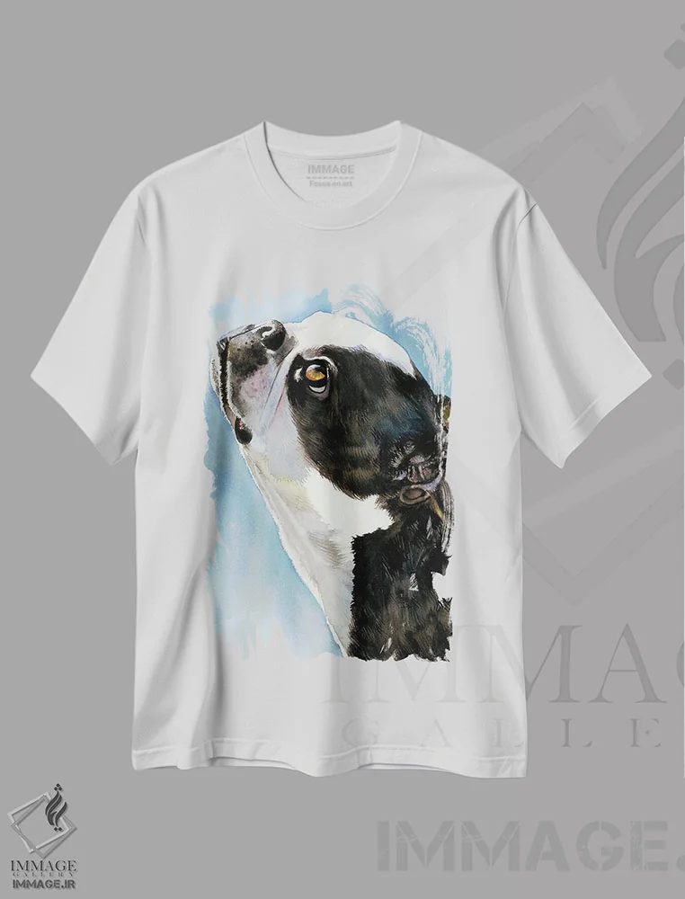 تیشرت سفید طرح دار یک نگاه به تو، هنر فاخر معاصر اثر جودیت استاین | immage.ir