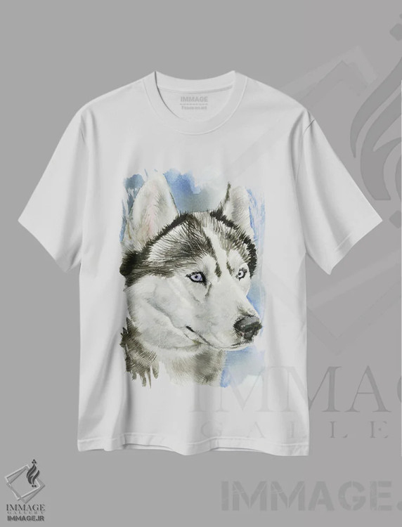تیشرت سفید طرح دار آبی یخی، هنر فاخر معاصر اثر جودیت استاین | immage.ir