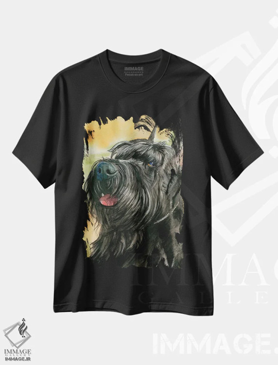 تیشرت مشکی طرح دار غول مهربان، هنر فاخر معاصر اثر جودیت استاین | فروشگاه ایماژ
