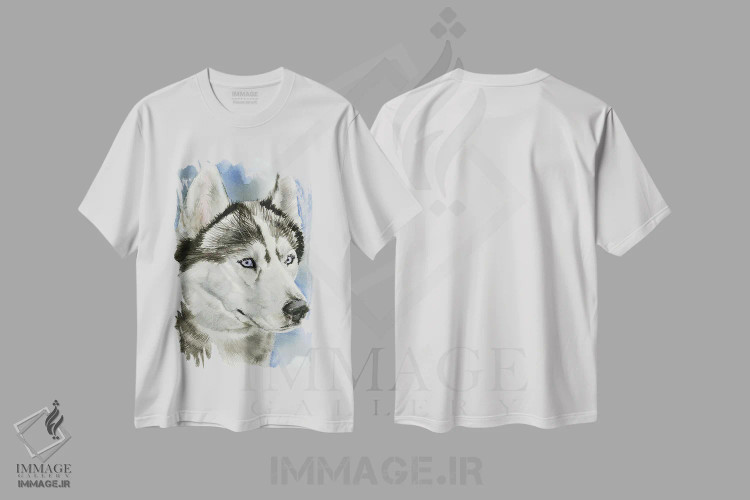 تیشرت سفید طرح دار آبی یخی، هنر فاخر معاصر اثر جودیت استاین | immage.ir