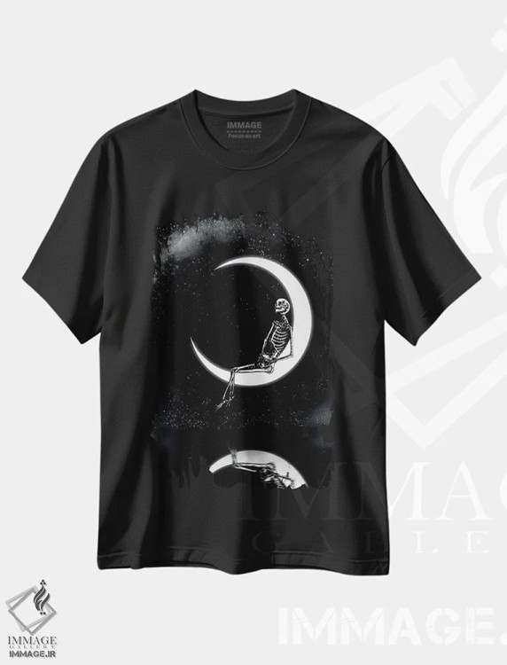 تیشرت مشکی طرح دار رویاباف، دکوراسیون جایگزین اثر جنید مورتیمر | فروشگاه ایماژ