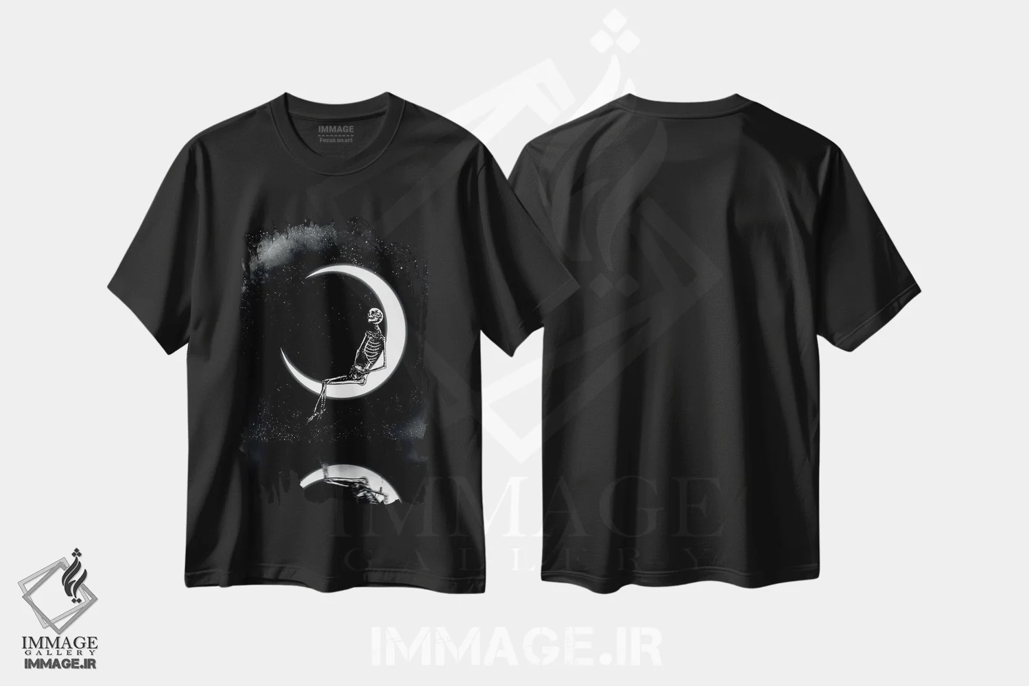 تیشرت مشکی طرح دار رویاباف، دکوراسیون جایگزین اثر جنید مورتیمر | فروشگاه ایماژ