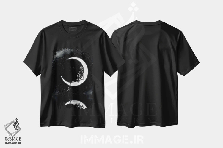 تیشرت مشکی طرح دار رویاباف، دکوراسیون جایگزین اثر جنید مورتیمر | فروشگاه ایماژ