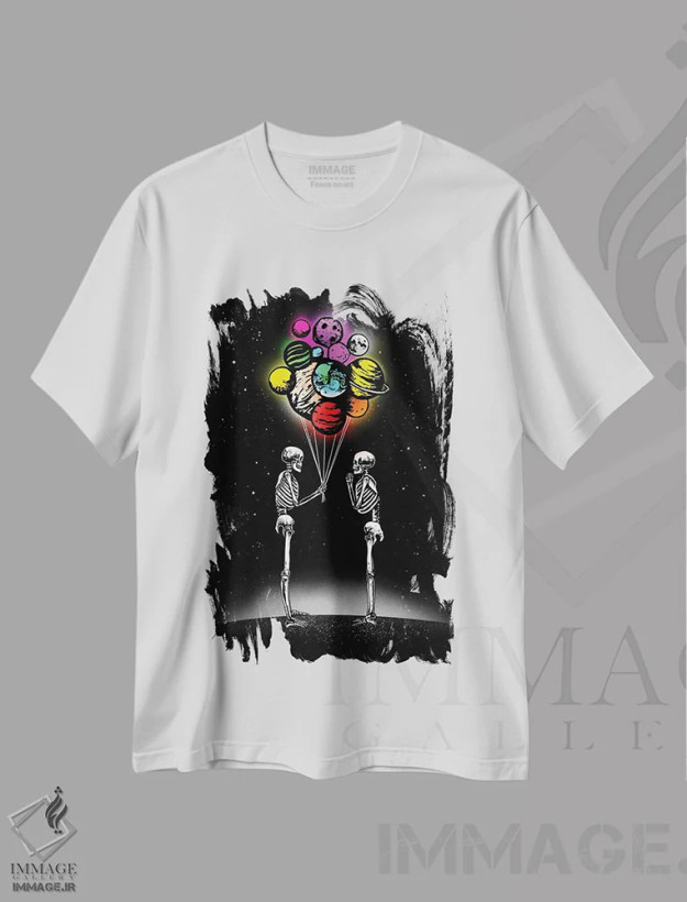 تیشرت سفید طرح دار برای تو، دکوراسیون جایگزین اثر جنید مورتیمر | فروشگاه ایماژ