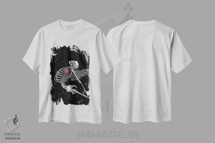 تیشرت سفید طرح دار آزاد، دکوراسیون جایگزین اثر جنید مورتیمر | immage.ir