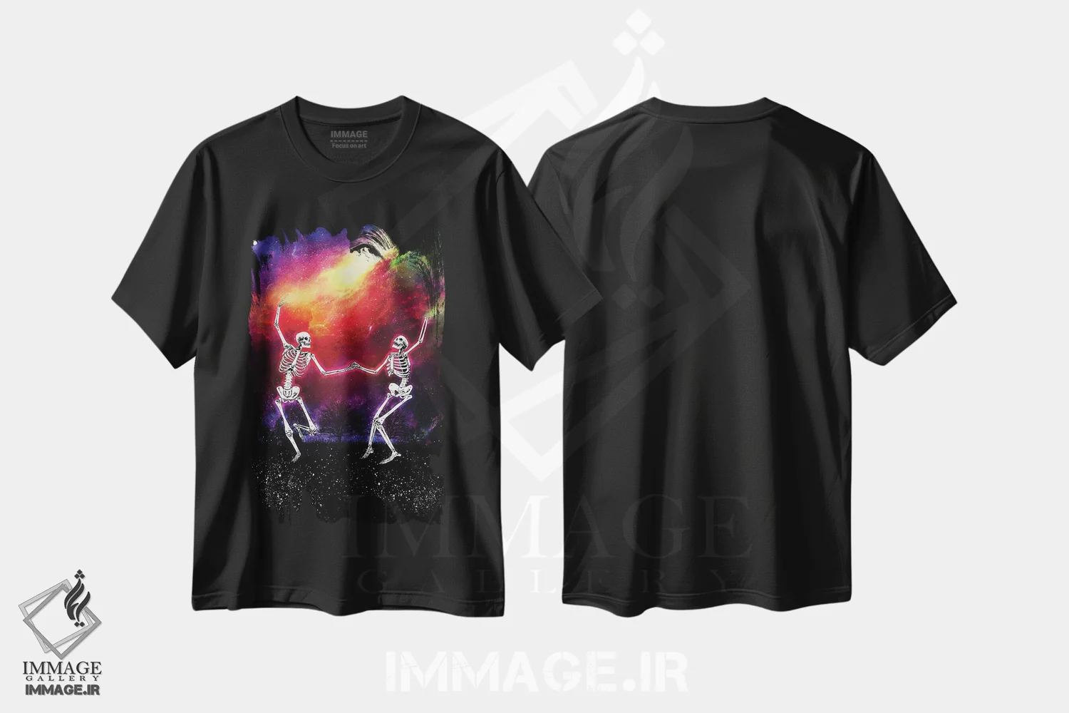 تیشرت مشکی طرح دار فقط حال خوب، دکوراسیون جایگزین اثر جنید مورتیمر | فروشگاه ایماژ