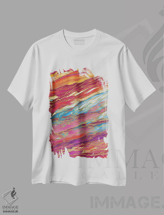 تیشرت سفید طرح دار جادوی عقیق، آبستره اثر جولیا دی سانو | immage.ir