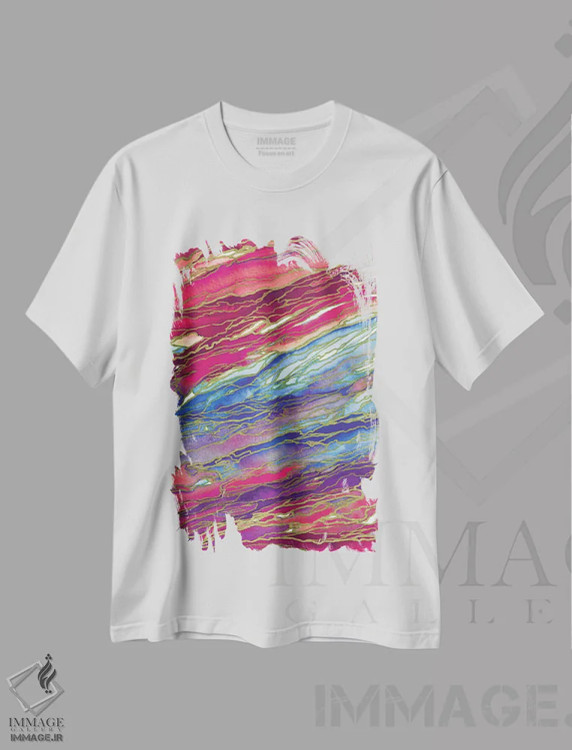 تیشرت سفید طرح دار جادوی عقیق اثر جولیا دی سانو | فروشگاه ایماژ