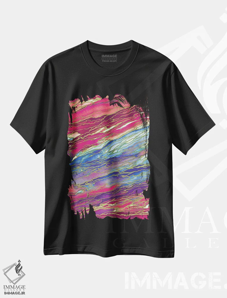 تیشرت مشکی طرح دار جادوی عقیق اثر جولیا دی سانو | immage.ir