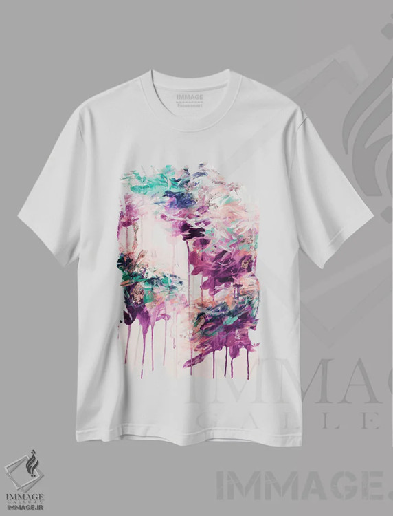 تیشرت سفید طرح دار ترانهٔ نجواشده دو اثر جولیا دی سانو | فروشگاه ایماژ