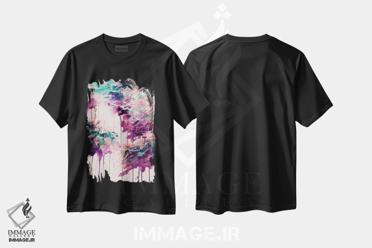 تیشرت مشکی طرح دار ترانهٔ نجواشده دو اثر جولیا دی سانو | immage.ir