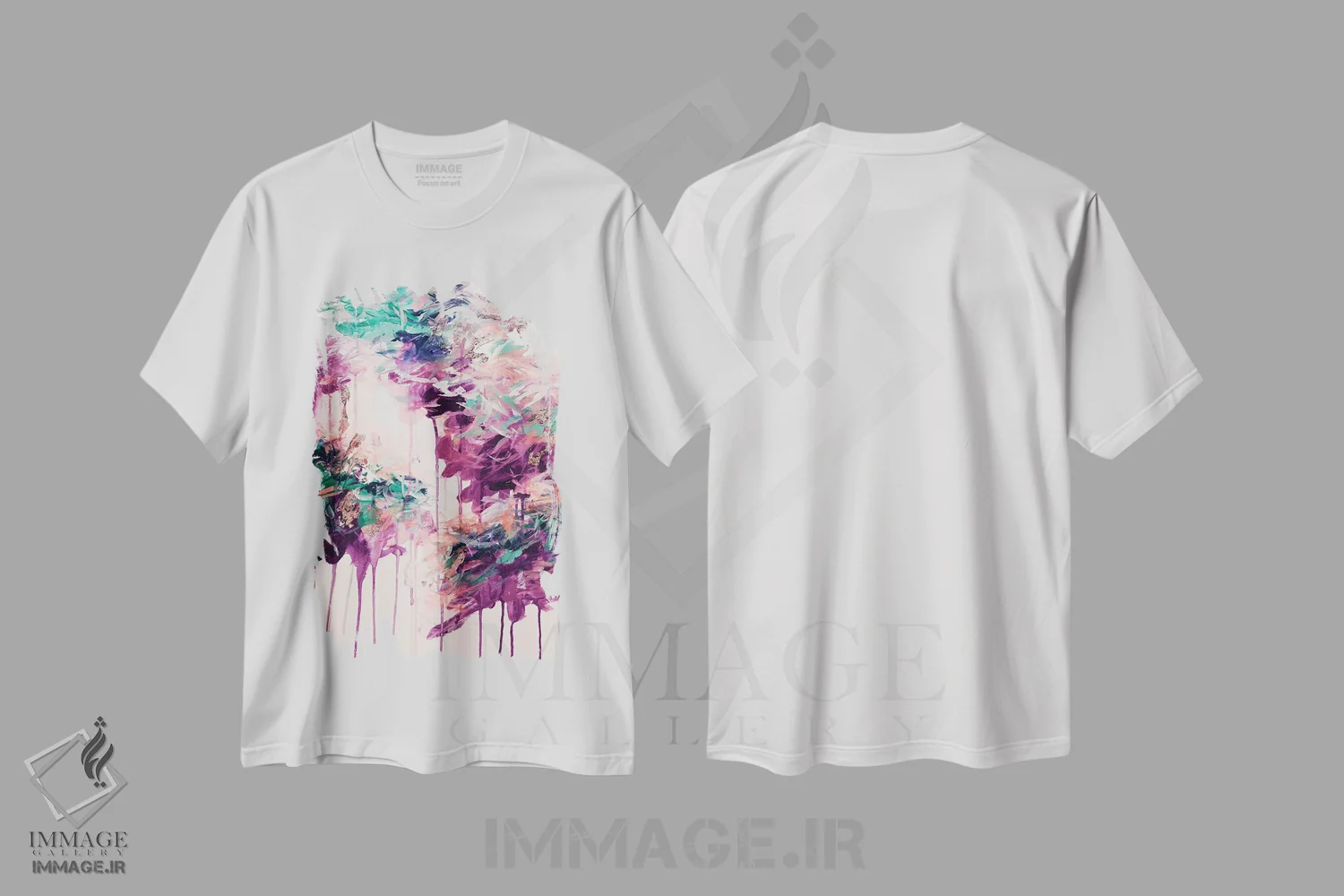 تیشرت سفید طرح دار ترانهٔ نجواشده دو اثر جولیا دی سانو | فروشگاه ایماژ