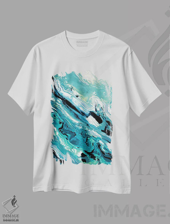 تیشرت سفید طرح دار بهمن رنگ ها دو اثر جولیا دی سانو | فروشگاه ایماژ