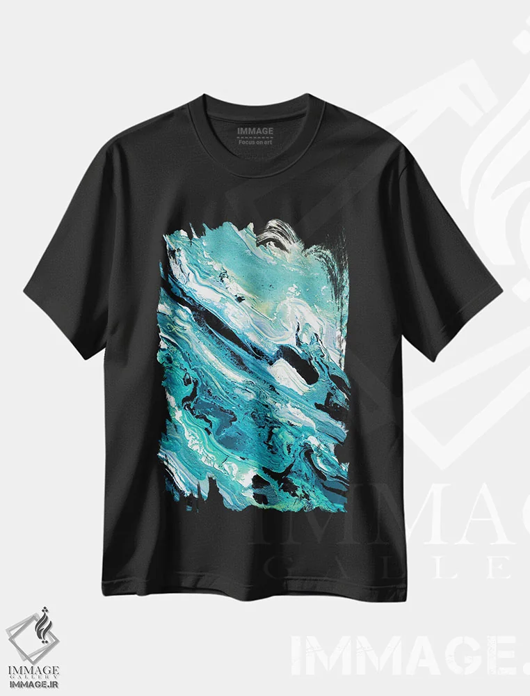 تیشرت مشکی طرح دار بهمن رنگ ها دو اثر جولیا دی سانو | immage.ir