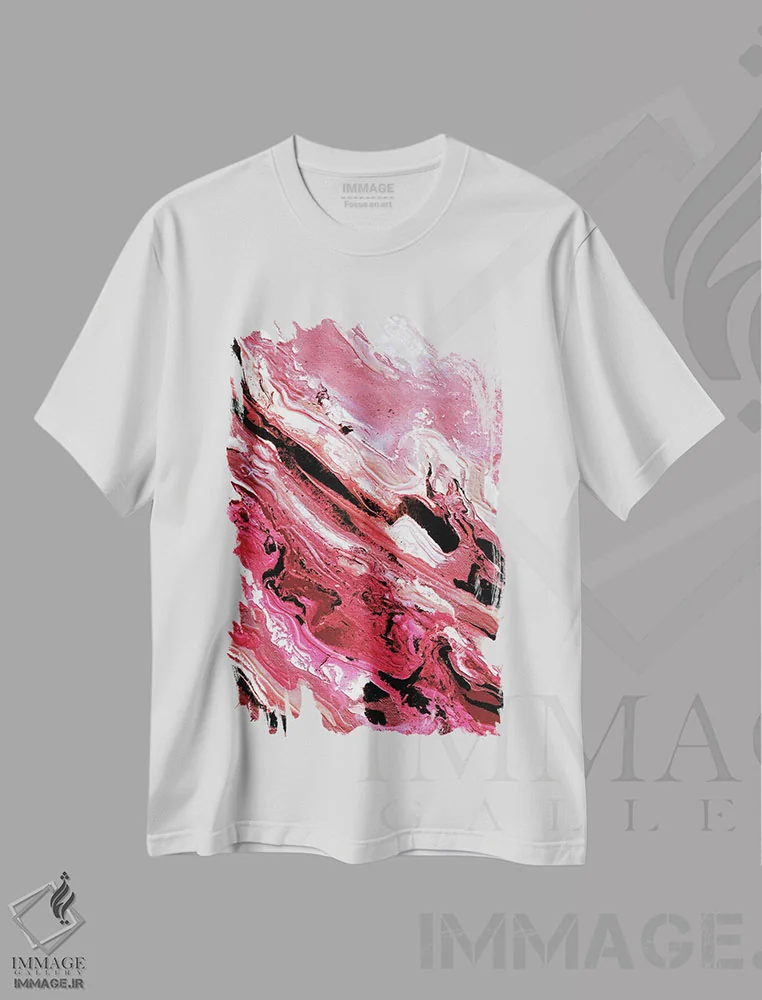 تیشرت سفید طرح دار بهمن رنگ ها چهار اثر جولیا دی سانو | فروشگاه ایماژ