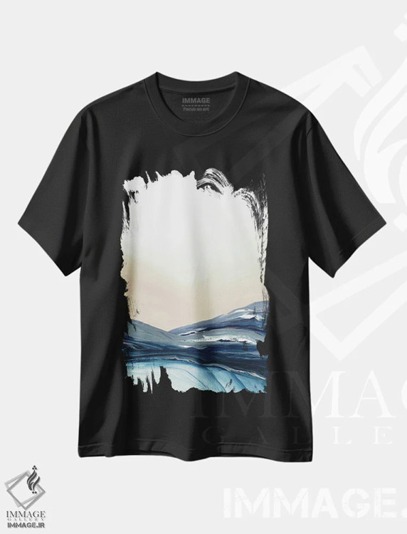 تیشرت مشکی طرح دار زمین بلند چهارم اثر جولیا دی سانو | immage.ir