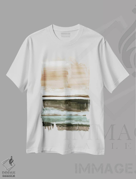 تیشرت سفید طرح دار فضای وسیع باز سوم اثر جولیا دی سانو | فروشگاه ایماژ