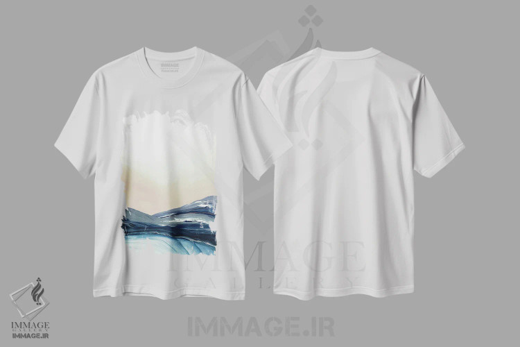 تیشرت سفید طرح دار زمین بلند چهارم اثر جولیا دی سانو | فروشگاه ایماژ