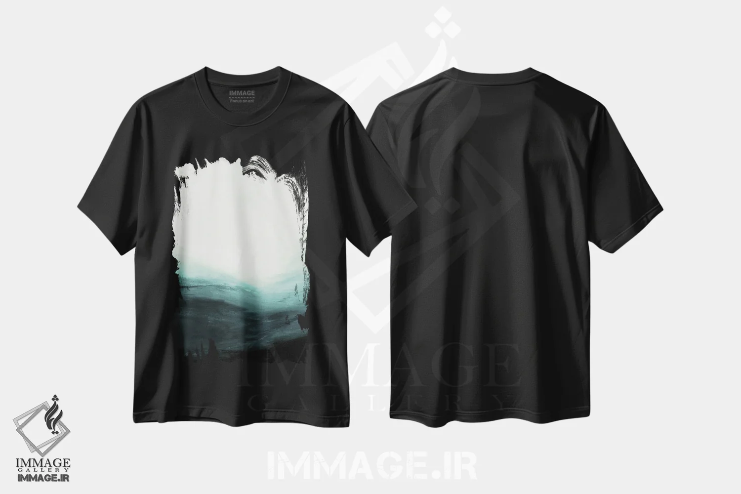 تیشرت مشکی طرح دار عنایت دوم اثر جولیا دی سانو | فروشگاه ایماژ