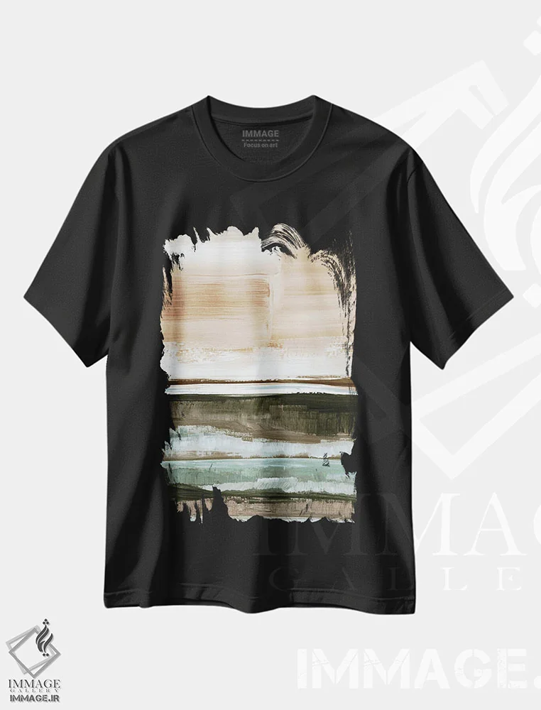 تیشرت مشکی طرح دار فضای وسیع باز سوم اثر جولیا دی سانو | immage.ir