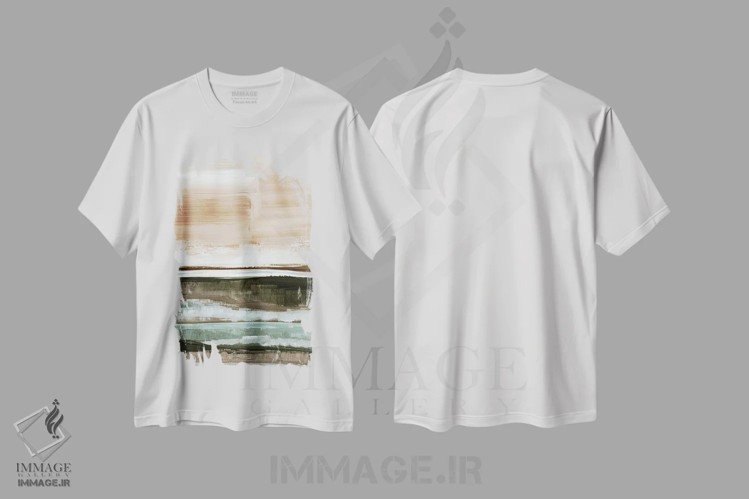 تیشرت سفید طرح دار فضای وسیع باز سوم اثر جولیا دی سانو | فروشگاه ایماژ