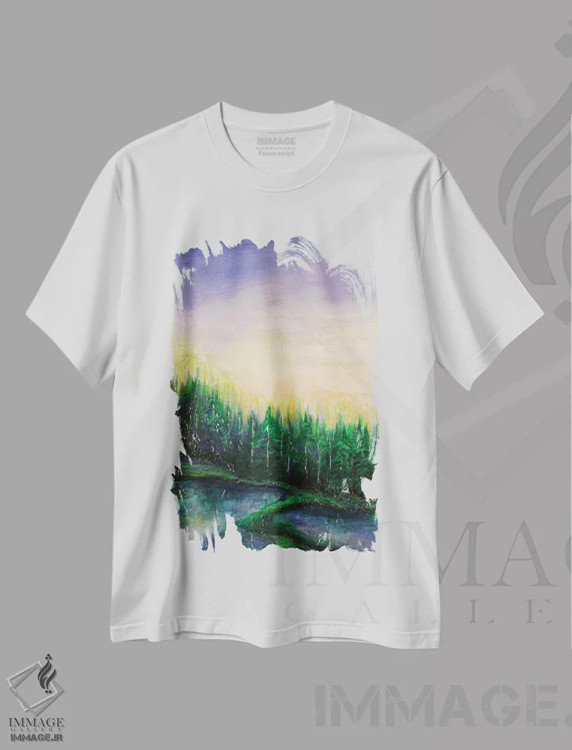 تیشرت سفید طرح دار اقامتگاه جنگلی سه، دکور معاصر اثر جولیا دی سانو | immage.ir