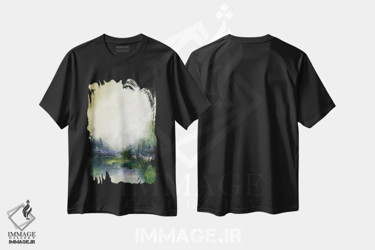 تیشرت مشکی طرح دار آرکادیا یک اثر جولیا دی سانو | فروشگاه ایماژ