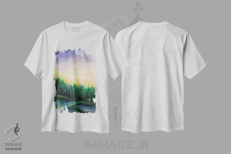 تیشرت سفید طرح دار اقامتگاه جنگلی سه، دکور معاصر اثر جولیا دی سانو | immage.ir