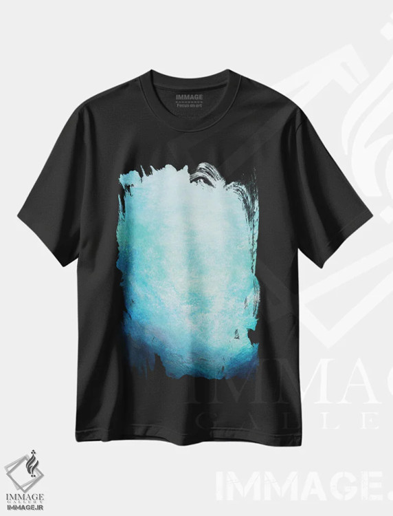 تیشرت مشکی طرح دار کف آب یک اثر جولیا دی سانو | immage.ir