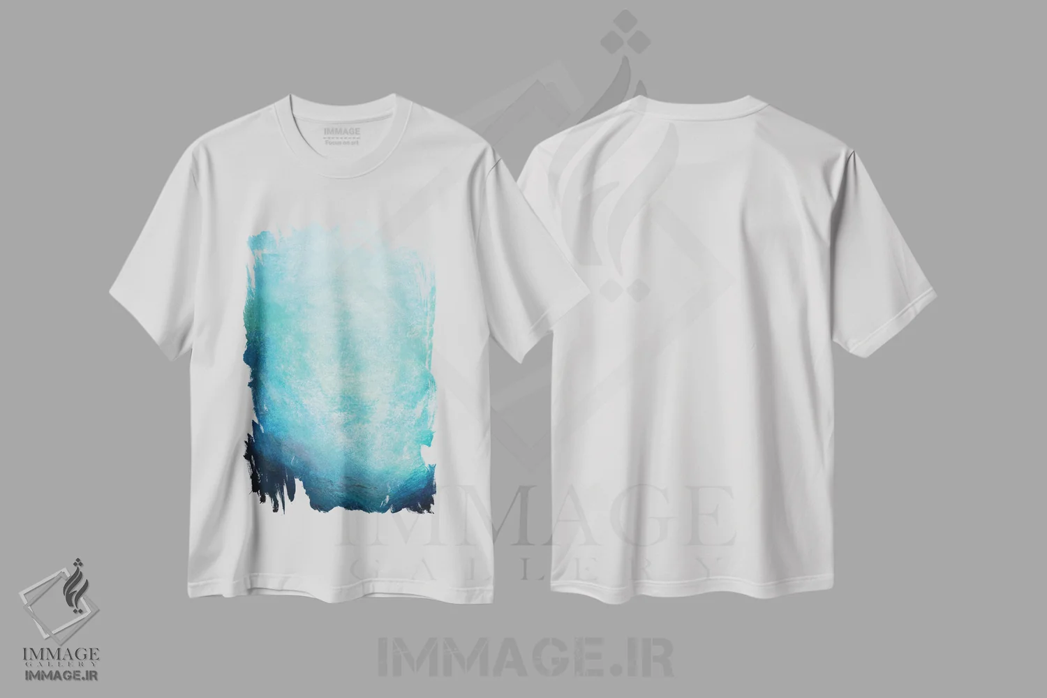 تیشرت سفید طرح دار کف آب یک اثر جولیا دی سانو | فروشگاه ایماژ