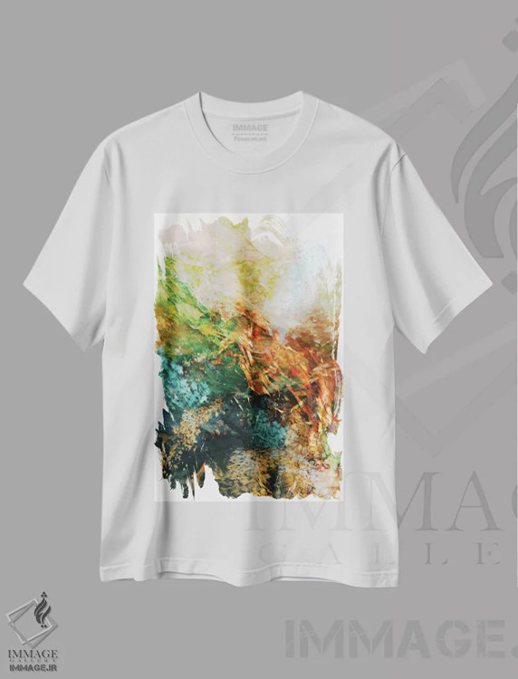تیشرت سفید طرح دار کف آب ششم اثر جولیا دی سانو | immage.ir