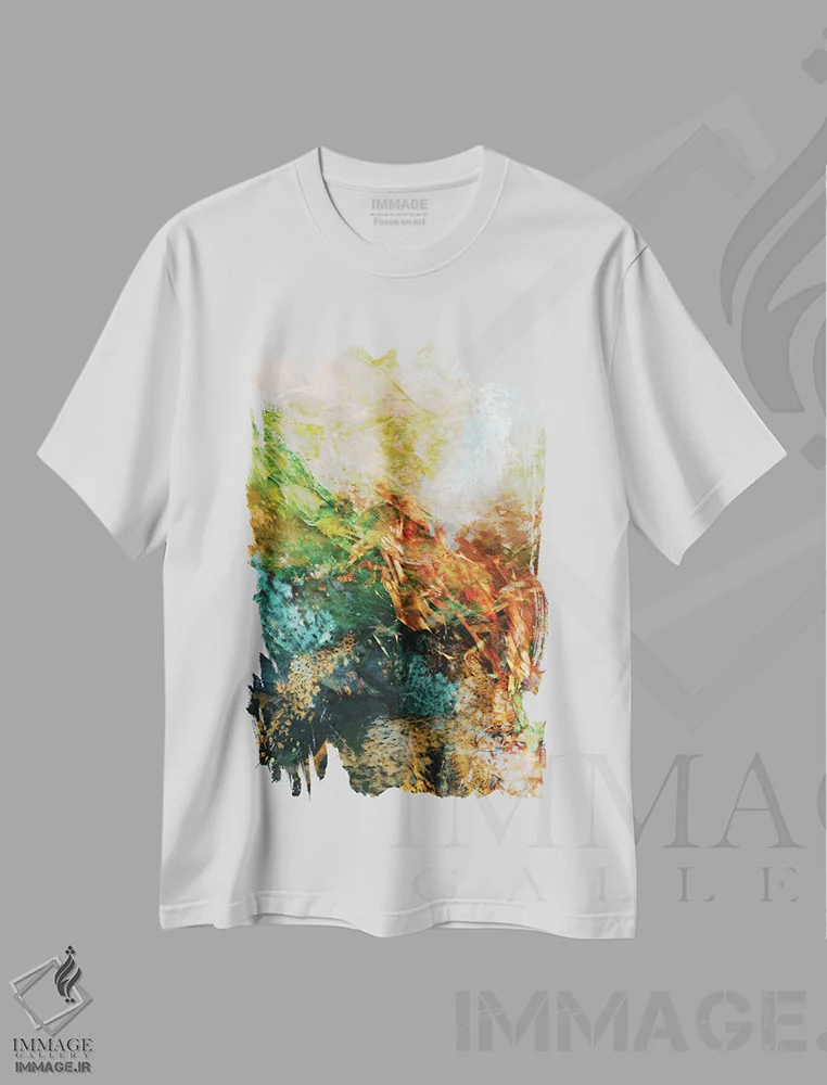 تیشرت سفید طرح دار تالاب پری دریایی I اثر جولیا دی سانو | فروشگاه ایماژ