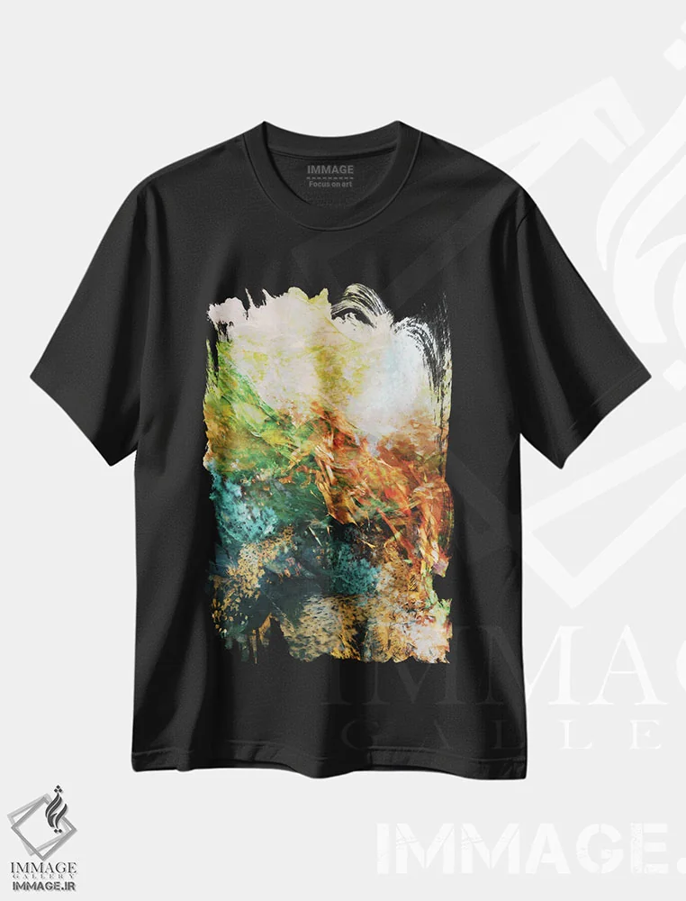 تیشرت مشکی طرح دار تالاب پری دریایی I اثر جولیا دی سانو | immage.ir