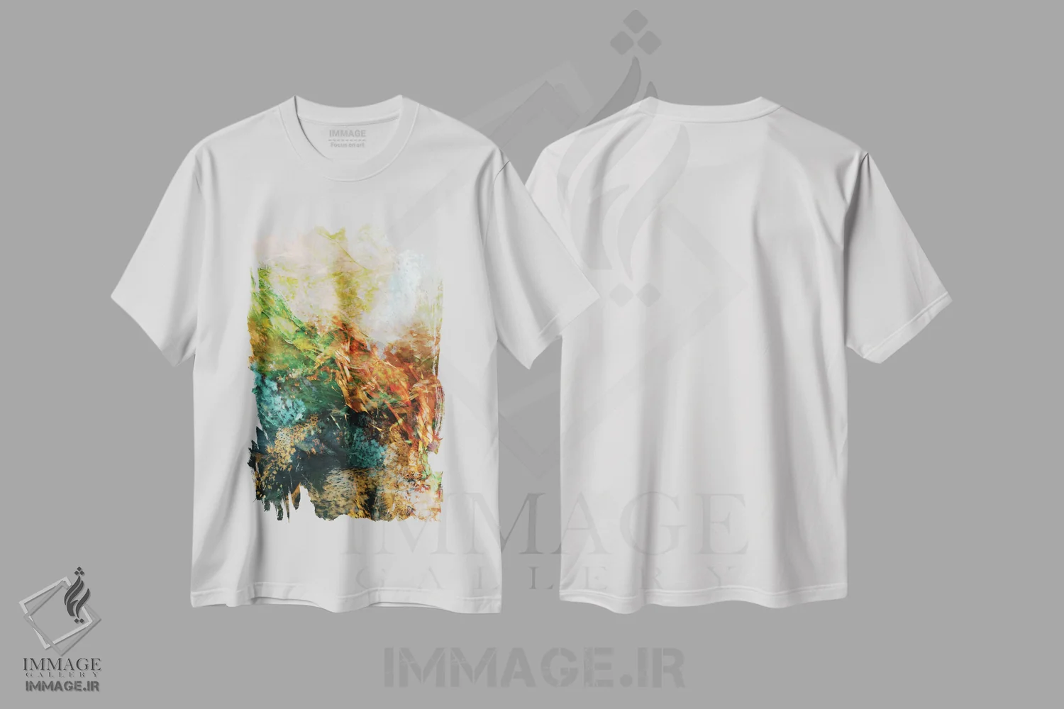 تیشرت سفید طرح دار تالاب پری دریایی I اثر جولیا دی سانو | فروشگاه ایماژ