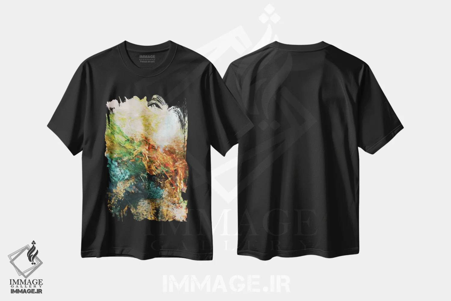 تیشرت مشکی طرح دار تالاب پری دریایی I اثر جولیا دی سانو | immage.ir