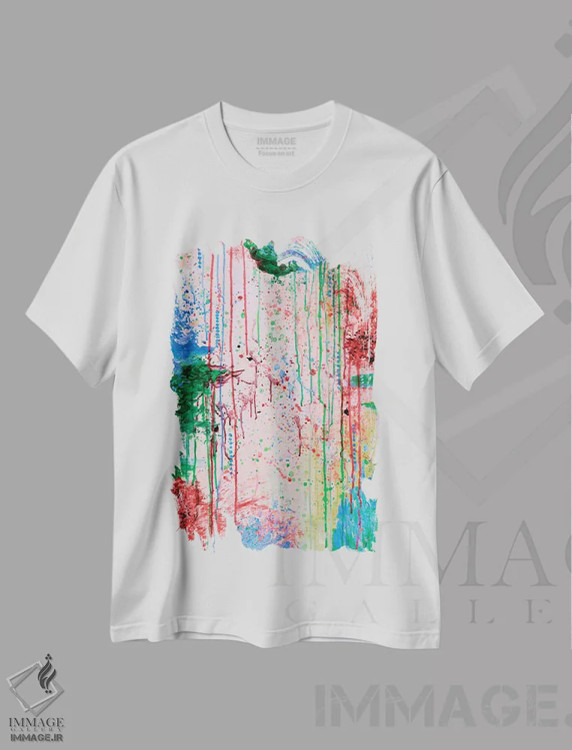 تیشرت سفید طرح دار برایم اشک بریز اثر جولیا دی سانو | فروشگاه ایماژ