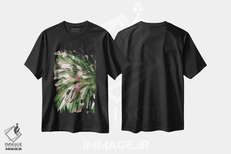 تیشرت مشکی طرح دار انفجار گیاهی VI، آبستره اثر جولیا دی سانو | فروشگاه ایماژ