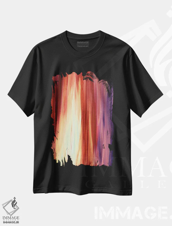 تیشرت مشکی طرح دار تابانده شده اثر جولیا دی سانو | immage.ir